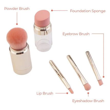 4-in-1 Professional Makeup Brush – Foundation, Eyebrow, Shadow, Concealer - Glossorea