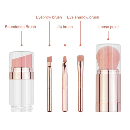 4-in-1 Professional Makeup Brush – Foundation, Eyebrow, Shadow, Concealer - Glossorea
