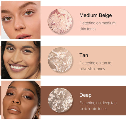 Marble Bronzer Powder – Oil Control & Long-Lasting Finish - Glossorea