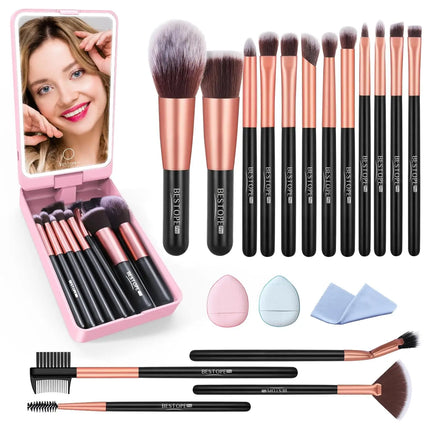 BESTOPE PRO 20PCS Makeup Brush Set with Case - Glossorea