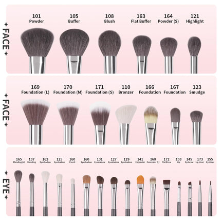Docolor Professional Makeup Brush Set – 10 to 30pcs - Glossorea