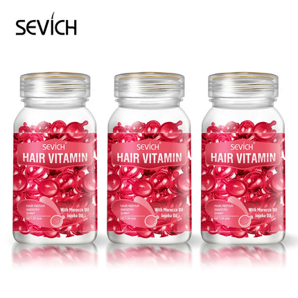 Sevich Hair Vitamin Capsule Set – Keratin & Moroccan Oil Serum (3PCS) - Glossorea
