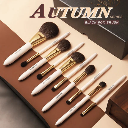 CHICHODO 10PCS Luxurious Makeup Brush Set – Fox, Goat & Synthetic Hair - Glossorea