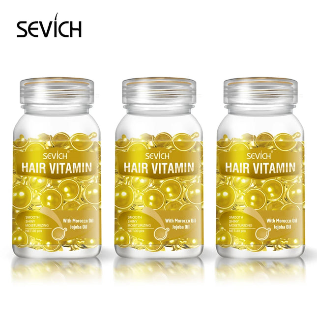 Sevich Hair Vitamin Capsule Set – Keratin & Moroccan Oil Serum (3PCS) - Glossorea