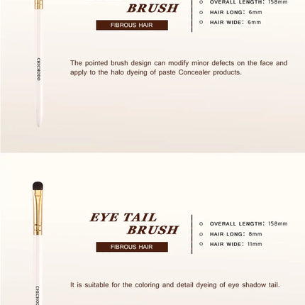 CHICHODO 10PCS Luxurious Makeup Brush Set – Fox, Goat & Synthetic Hair - Glossorea