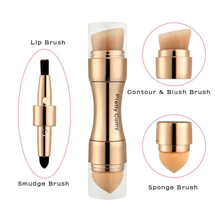 4-in-1 Professional Makeup Brush – Foundation, Eyebrow, Shadow, Concealer - Glossorea