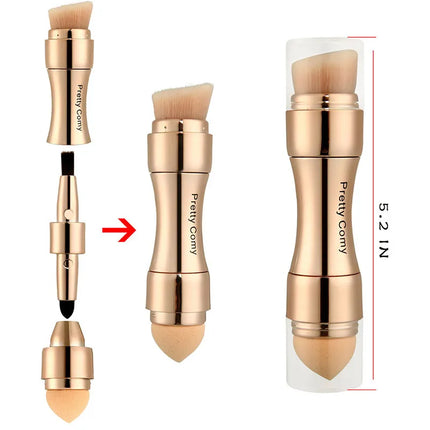 4-in-1 Professional Makeup Brush – Foundation, Eyebrow, Shadow, Concealer - Glossorea
