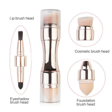 4-in-1 Professional Makeup Brush – Foundation, Eyebrow, Shadow, Concealer - Glossorea