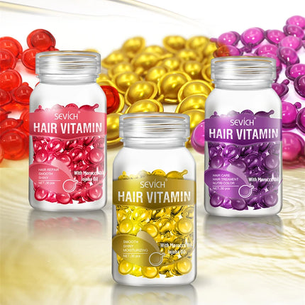 Sevich Hair Vitamin Capsule Set – Keratin & Moroccan Oil Serum (3PCS) - Glossorea