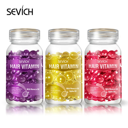 Sevich Hair Vitamin Capsule Set – Keratin & Moroccan Oil Serum (3PCS) - Glossorea