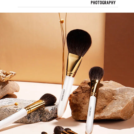 CHICHODO 10PCS Luxurious Makeup Brush Set – Fox, Goat & Synthetic Hair - Glossorea