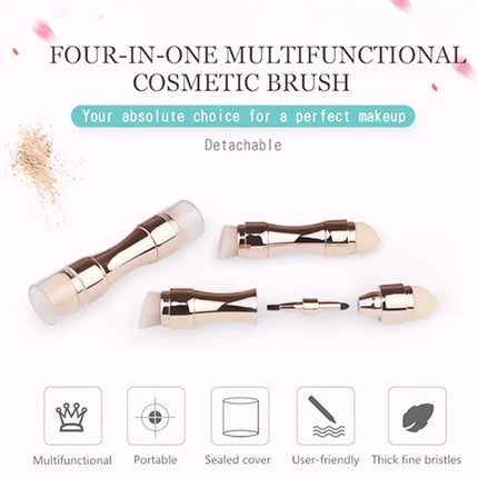 4-in-1 Professional Makeup Brush – Foundation, Eyebrow, Shadow, Concealer - Glossorea