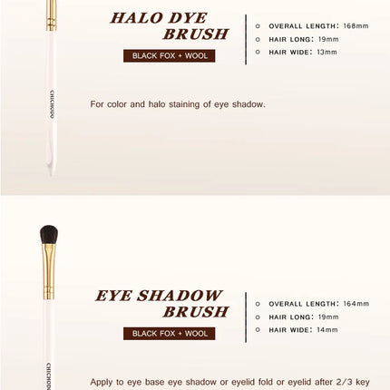 CHICHODO 10PCS Luxurious Makeup Brush Set – Fox, Goat & Synthetic Hair - Glossorea