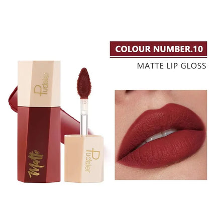 14-Color Matte Waterproof Liquid Lipstick Set - Glossorea