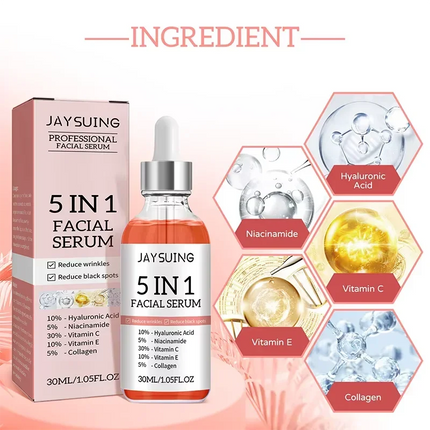 Jaysuing 5-in-1 Hyaluronic Face Serum – 30ml - Glossorea