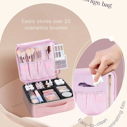 Professional Makeup Brush Bag – Waterproof Travel Organizer - Glossorea