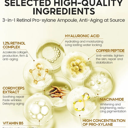 Retinol + Pro-Xylane Ampoule – Anti-Aging Repair (15pcs) - Glossorea
