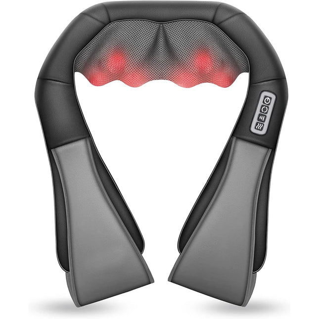 Shiatsu Neck & Shoulder Massager – Heated Deep Kneading Pillow - Glossorea