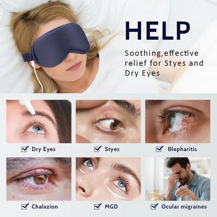 Heated Eye Massager – 6 Modes for Dark Circles & Relaxation - Glossorea