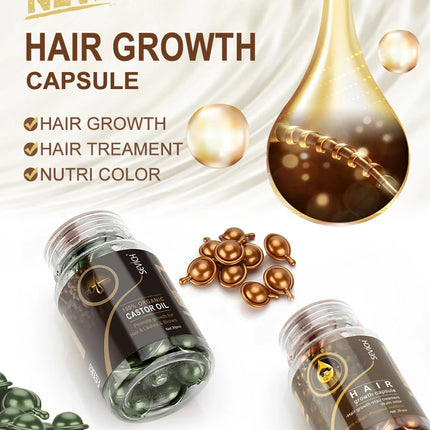 30PCS Hair Growth Oil Capsules – Natural, Moisturizing & Restorative - Glossorea