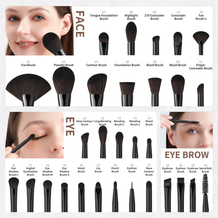 Docolor Professional Makeup Brush Set – 10 to 30pcs - Glossorea