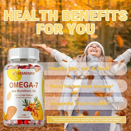 OMEGA-7 Sea Buckthorn Oil – Skin, Hair, Nails & Heart Support - Glossorea