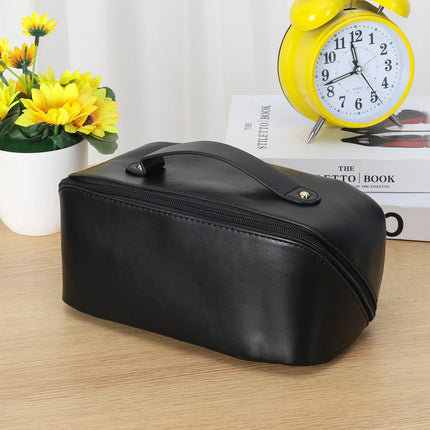 Large Travel Makeup Bag – Waterproof PU Leather with Divider & Handle - Glossorea
