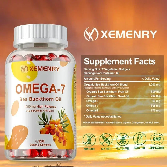 OMEGA-7 Sea Buckthorn Oil – Skin, Hair, Nails & Heart Support - Glossorea