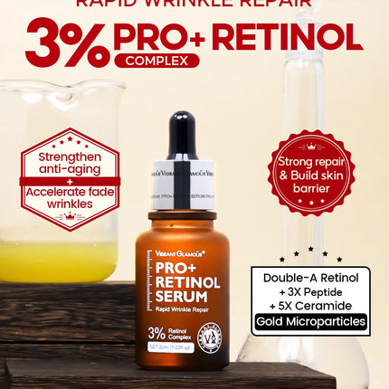 VIBRANT GLAMOUR Retinol Pro+ Serum 3% – 30ml - Glossorea