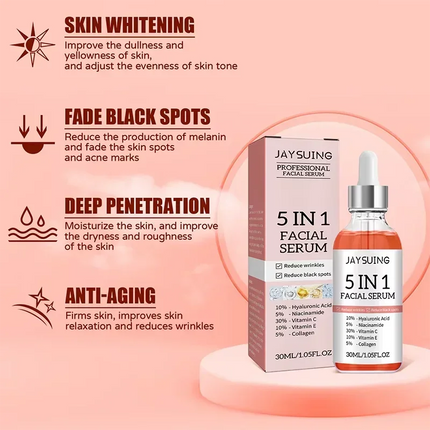 Jaysuing 5-in-1 Hyaluronic Face Serum – 30ml - Glossorea