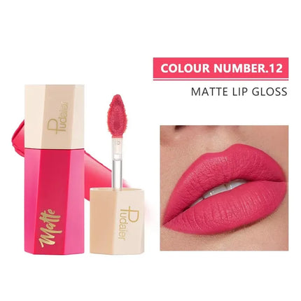 14-Color Matte Waterproof Liquid Lipstick Set - Glossorea