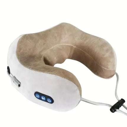 Electric Heated Neck Massage Pillow – U-Shaped Memory Foam - Glossorea