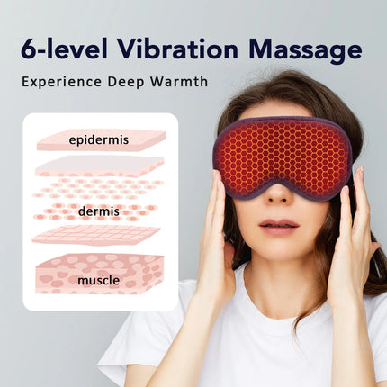 Heated Eye Massager – 6 Modes for Dark Circles & Relaxation - Glossorea