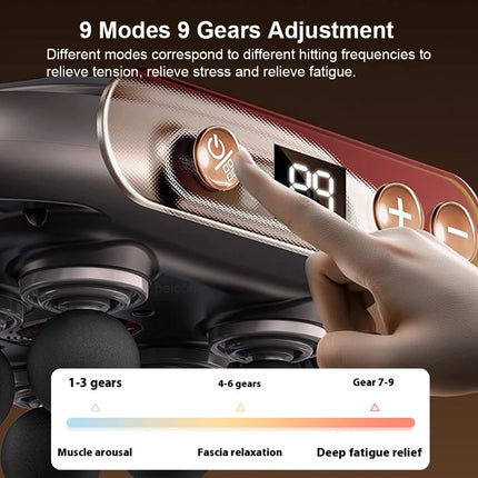 High-Frequency Fascia Massage Gun – 6 Heads for Full Body Relief - Glossorea