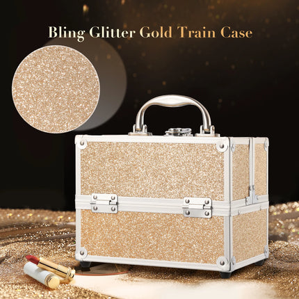 Mermaid Alloy Makeup Box – Lockable 4-Tray Storage Case - Glossorea