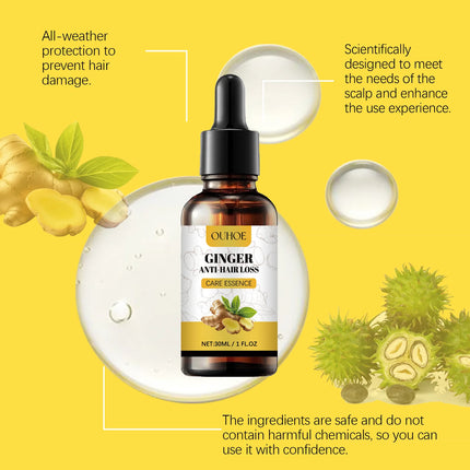 Ginger Hair Growth Oil – Anti-Hair Loss & Regrowth Treatment - Glossorea