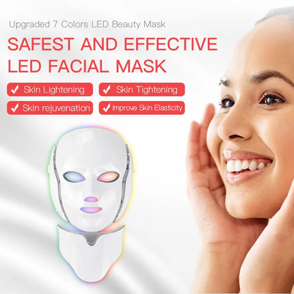 LED 7-Color Light Therapy Facial Mask – Skin Firming & Whitening - Glossorea