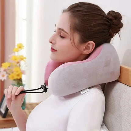 Electric Heated Neck Massage Pillow – U-Shaped Memory Foam - Glossorea