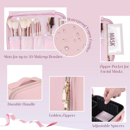 Professional Makeup Brush Bag – Waterproof Travel Organizer - Glossorea