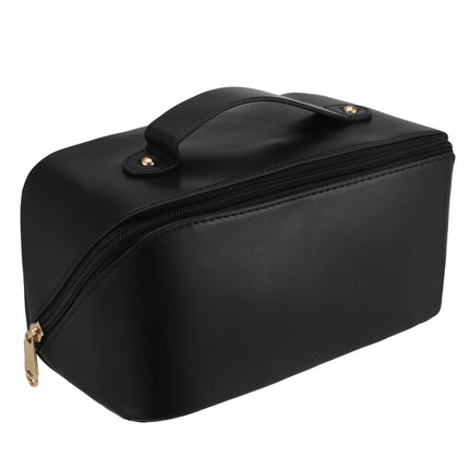 Large Travel Makeup Bag – Waterproof PU Leather with Divider & Handle - Glossorea