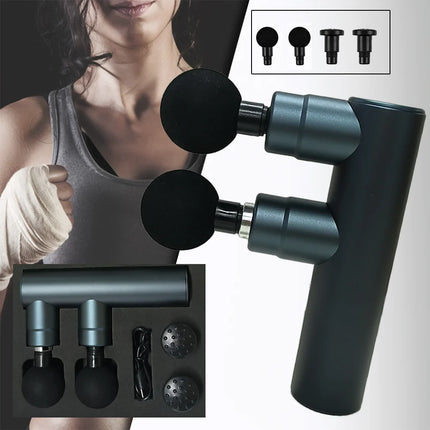 Portable Electric Massage Gun – Double Head, USB Rechargeable - Glossorea