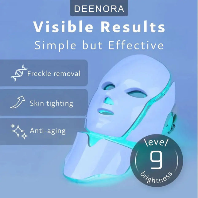 LED 7-Color Light Therapy Facial Mask – Skin Firming & Whitening - Glossorea