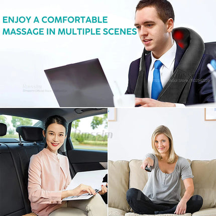 Shiatsu Neck & Shoulder Massager – Heated Deep Kneading Pillow - Glossorea