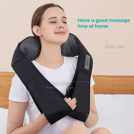 Shiatsu Neck & Shoulder Massager – Heated Deep Kneading Pillow - Glossorea