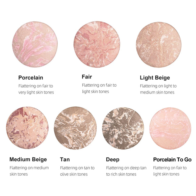 Marble Bronzer Powder – Oil Control & Long-Lasting Finish - Glossorea