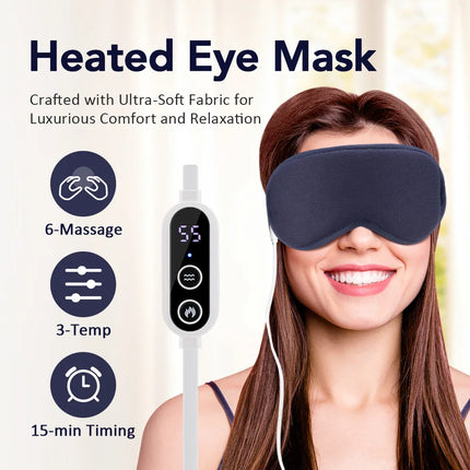 Heated Eye Massager – 6 Modes for Dark Circles & Relaxation - Glossorea