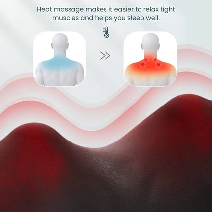 Shiatsu Neck & Shoulder Massager – Heated Deep Kneading Pillow - Glossorea