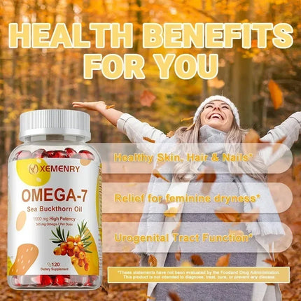 OMEGA-7 Sea Buckthorn Oil – Skin, Hair, Nails & Heart Support - Glossorea