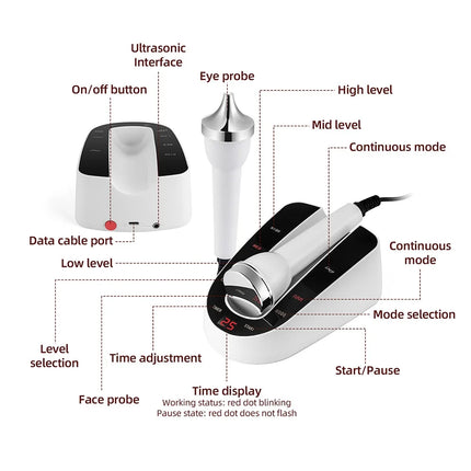 High Frequency Ultrasonic Face Massager – Lifting & Eye Care Device - Glossorea