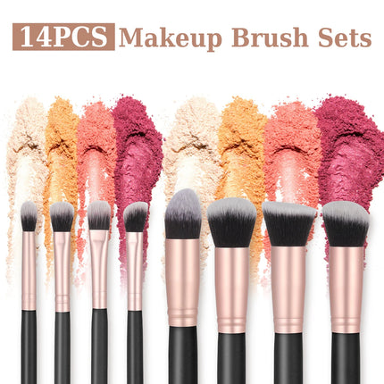 14PCS Professional Makeup Brush Set with Holder - Glossorea